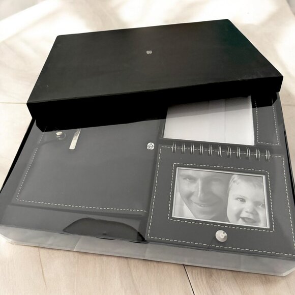 Vintage Carlton Cards Set Photo Albums and Note pad Black with original box - Picture 1 of 13